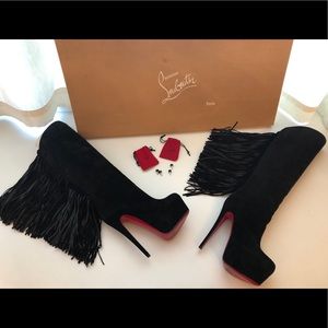 Christian Louboutin Interlopa Suede Knee-Highs